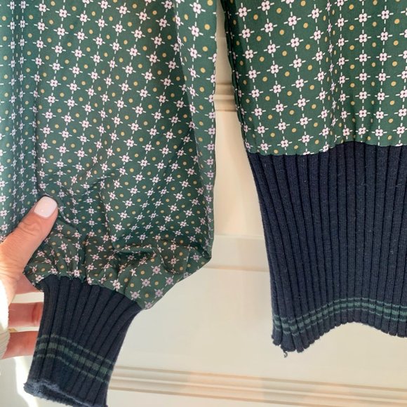 French Connection Printed Mixed-Media Top - Picture 4 of 6